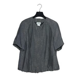 Akris Punto Metallic Striped Short Sleeve Jacket Size 12